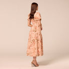 Floral Puff Sleeve Midi Dress - shopaleena