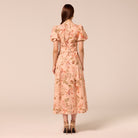 Floral Puff Sleeve Midi Dress - shopaleena