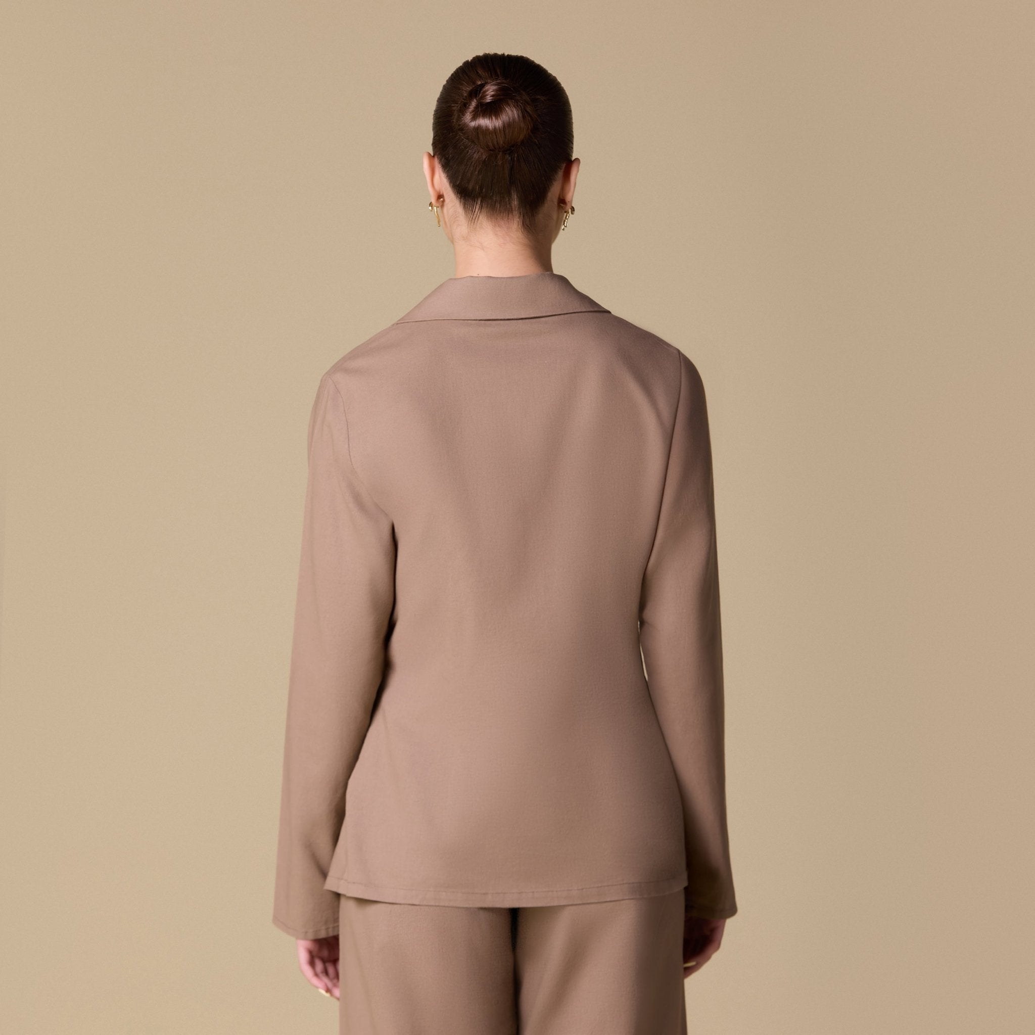 Front Tie Hook Closure Shirt - shopaleena