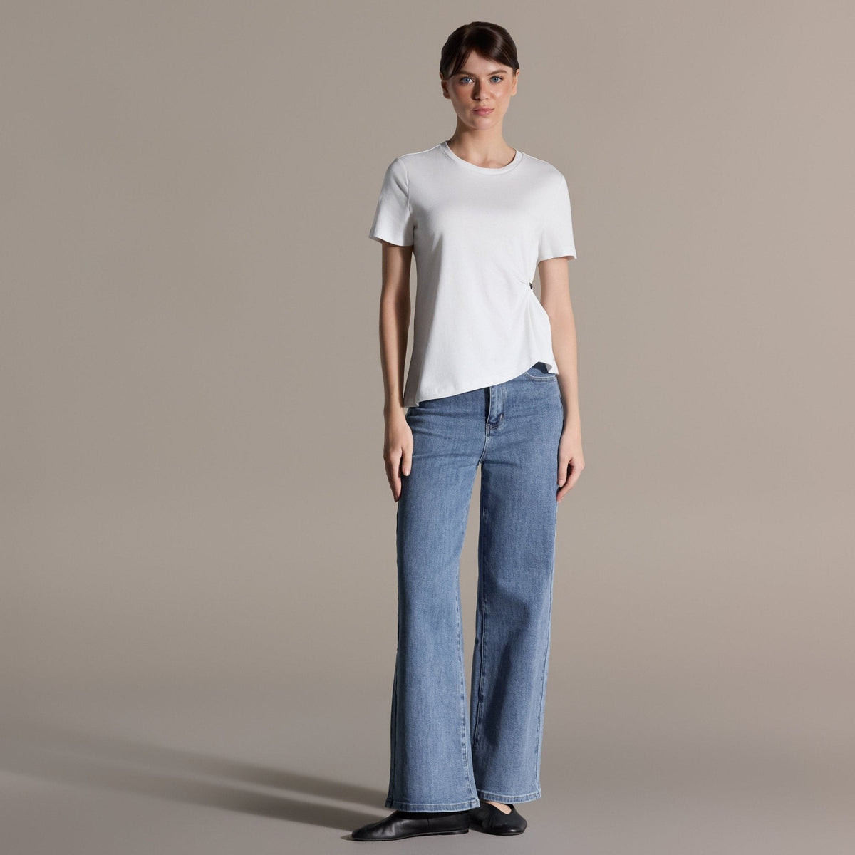 Gathered Side Cotton Blouse - shopaleena