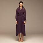 Gathered Waist Chiffon Maxi Dress - shopaleena