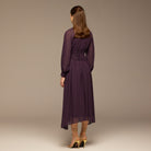 Gathered Waist Chiffon Maxi Dress - shopaleena