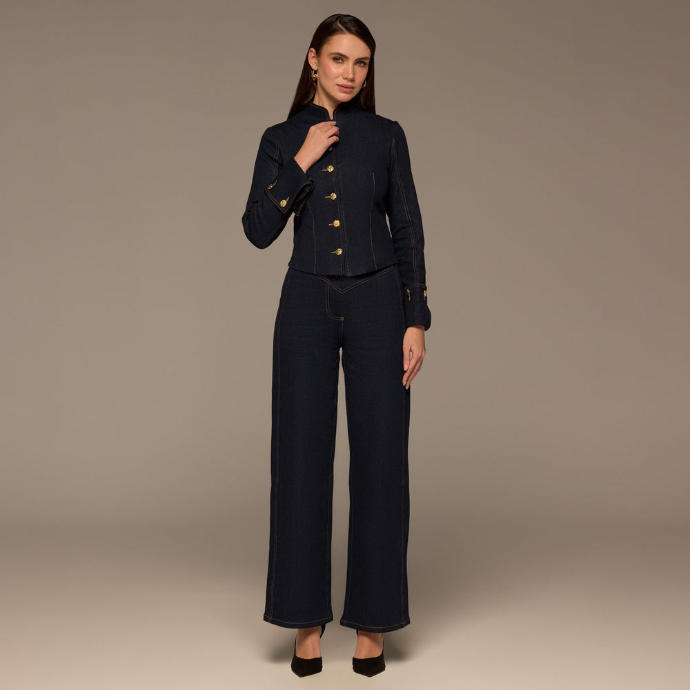 Gold Button Denim Jacket - shopaleena