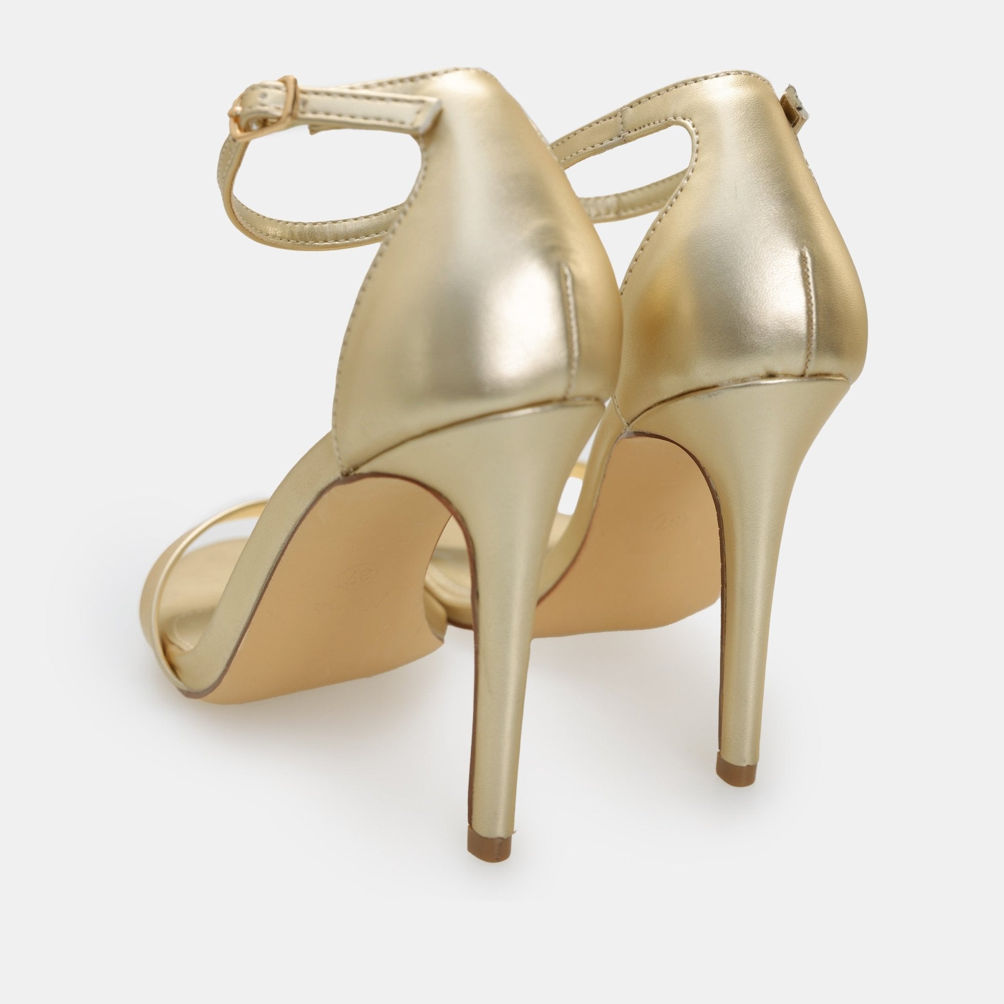 Gold Metalic High Heel Sandals - shopaleena