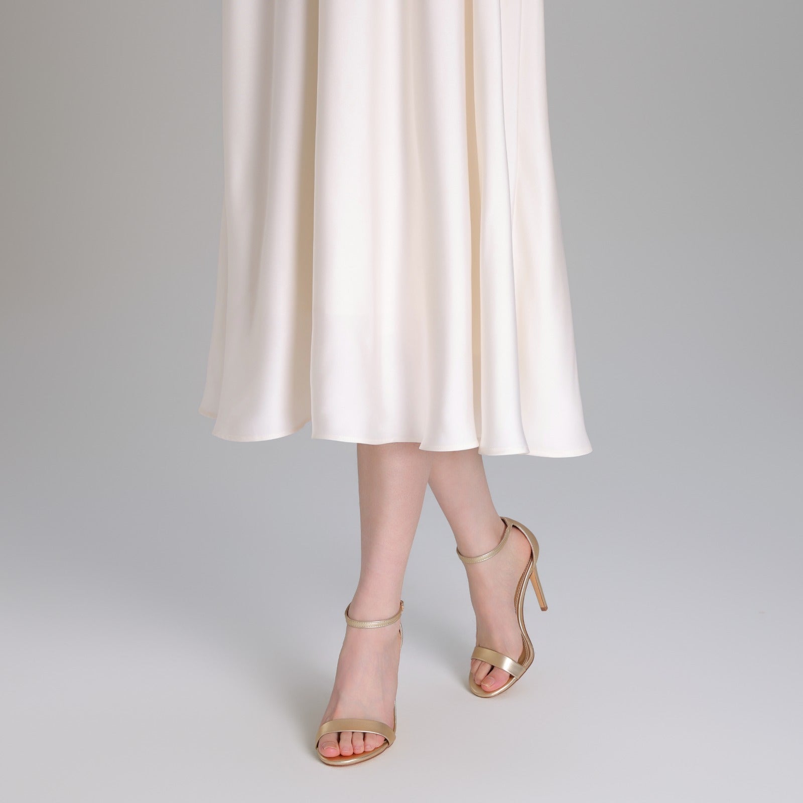 Gold Metalic High Heel Sandals - shopaleena