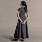 Gray Linen Under Abaya Dress - shopaleena