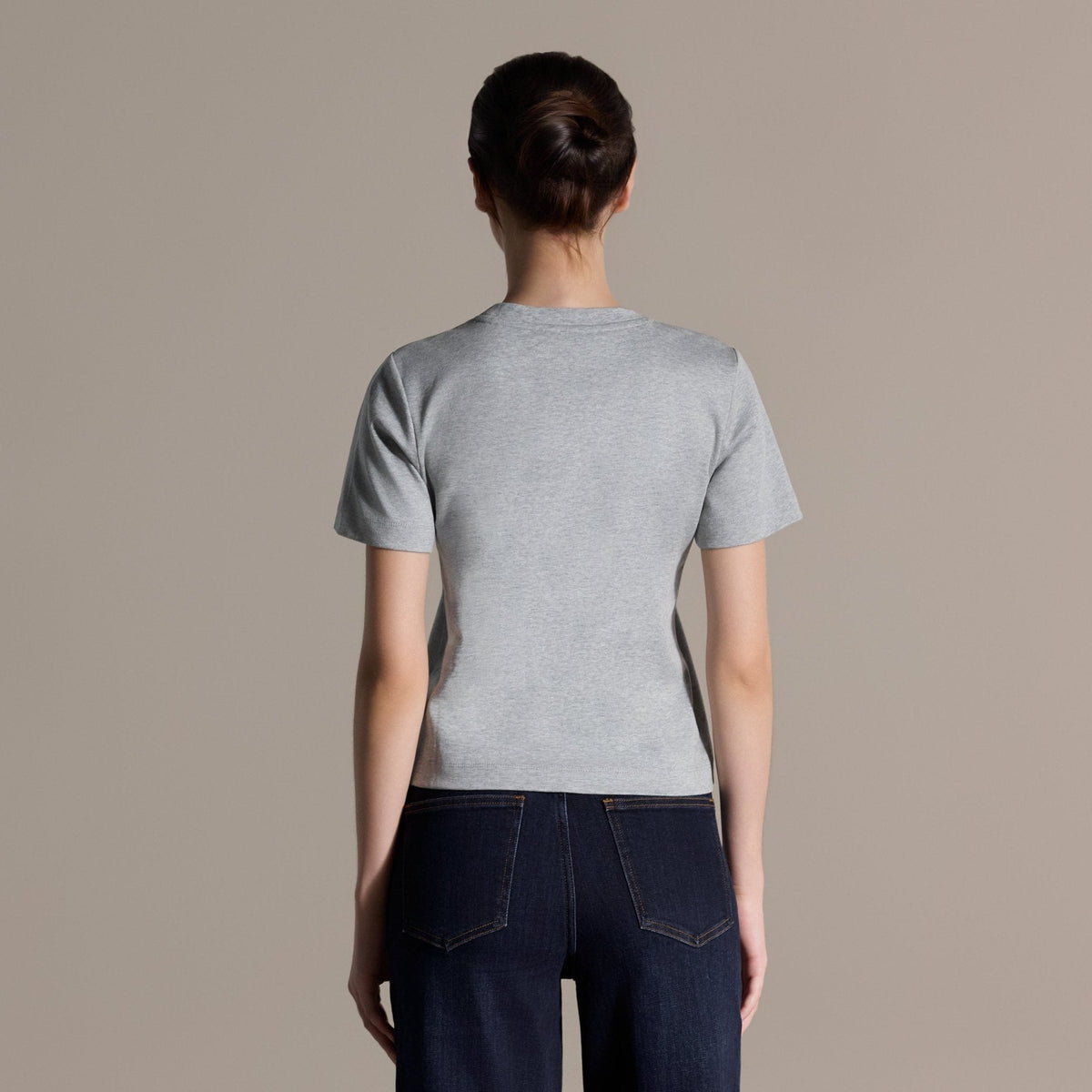 Gray Round Neck T-Shirt - shopaleena