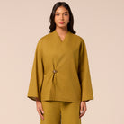 Green Long Sleeve Loose Fit Blouse - shopaleena