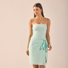 Green Side Tie Swim Skirt - shopaleena