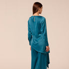 Green Tie-Front Satin Blouse - shopaleena