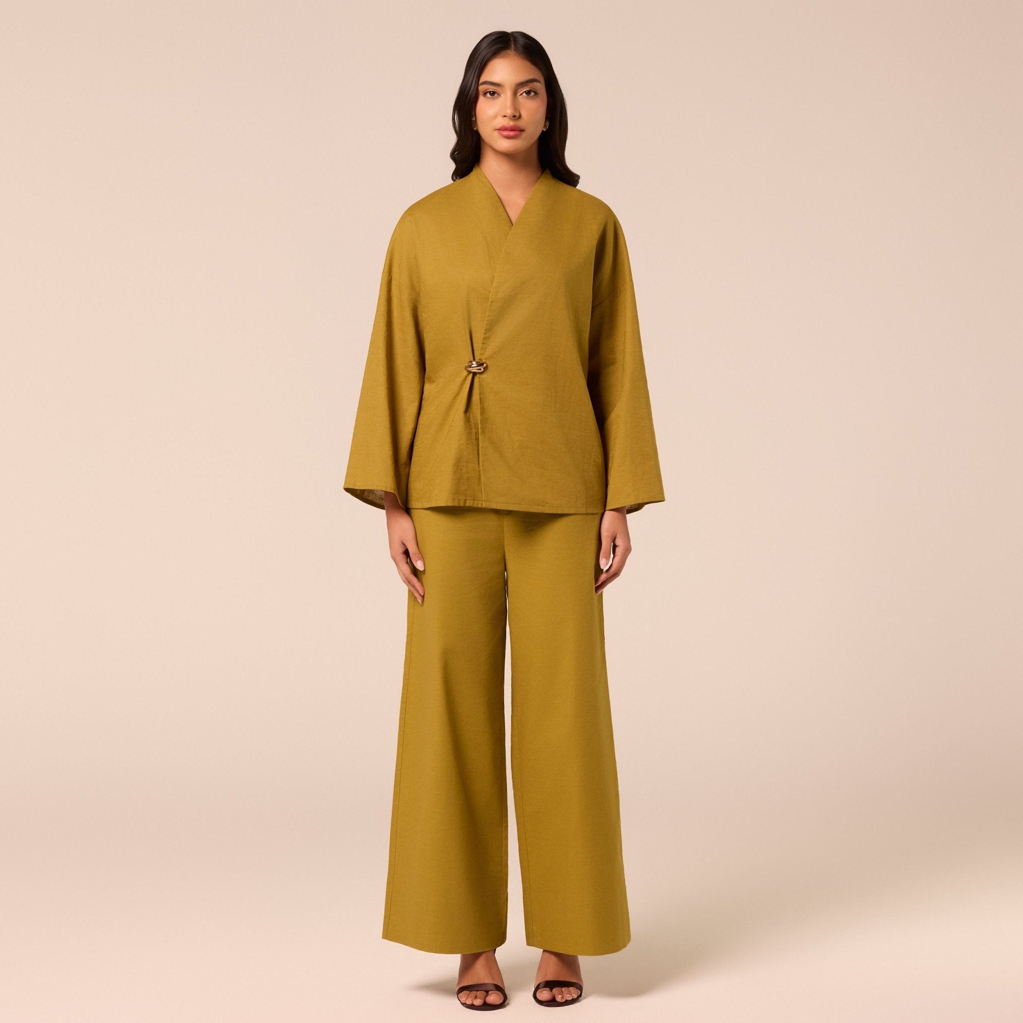 Green Wide Leg Pants - shopaleena