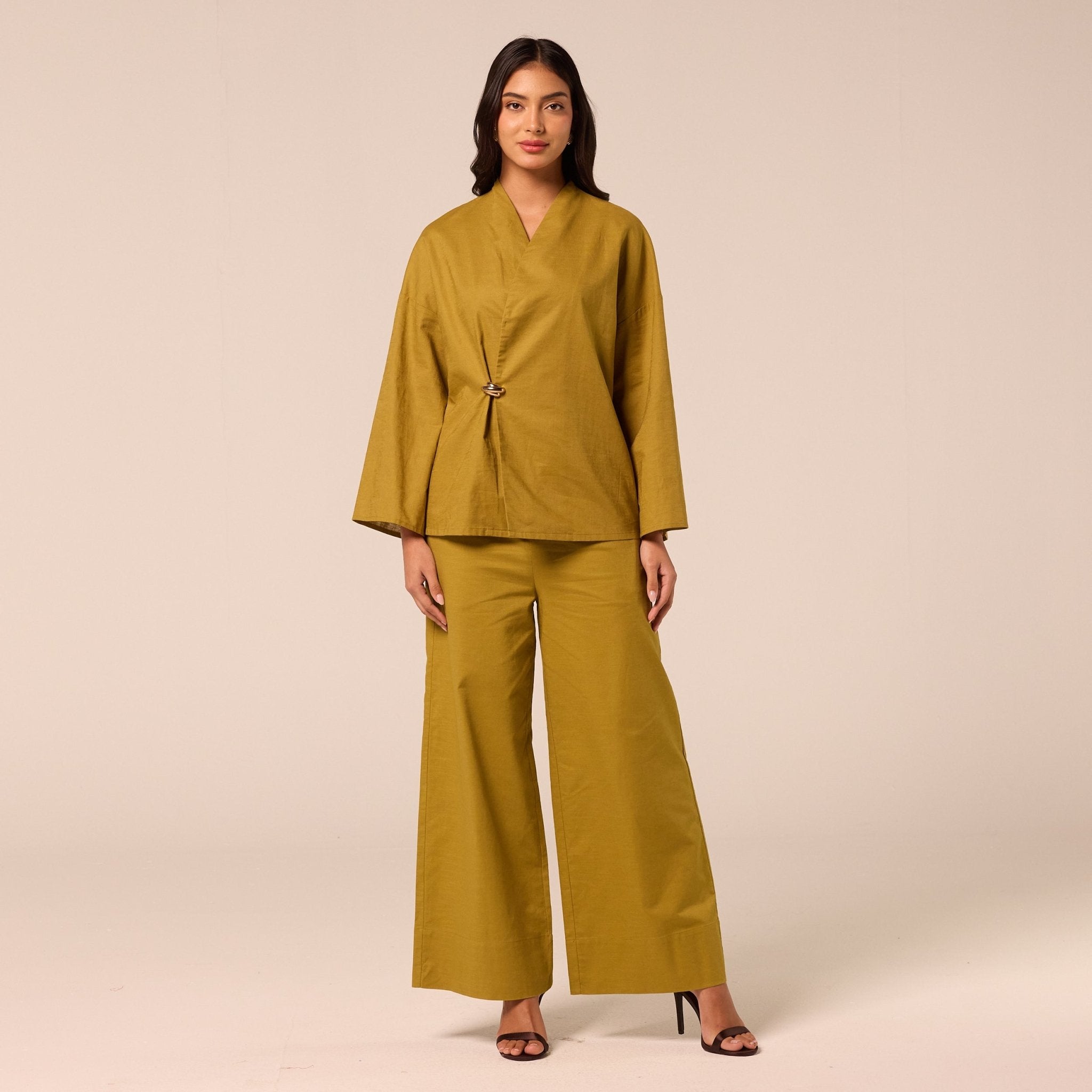 Green Wide Leg Pants - shopaleena