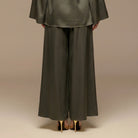 Green Wide Leg Satin Pants - shopaleena