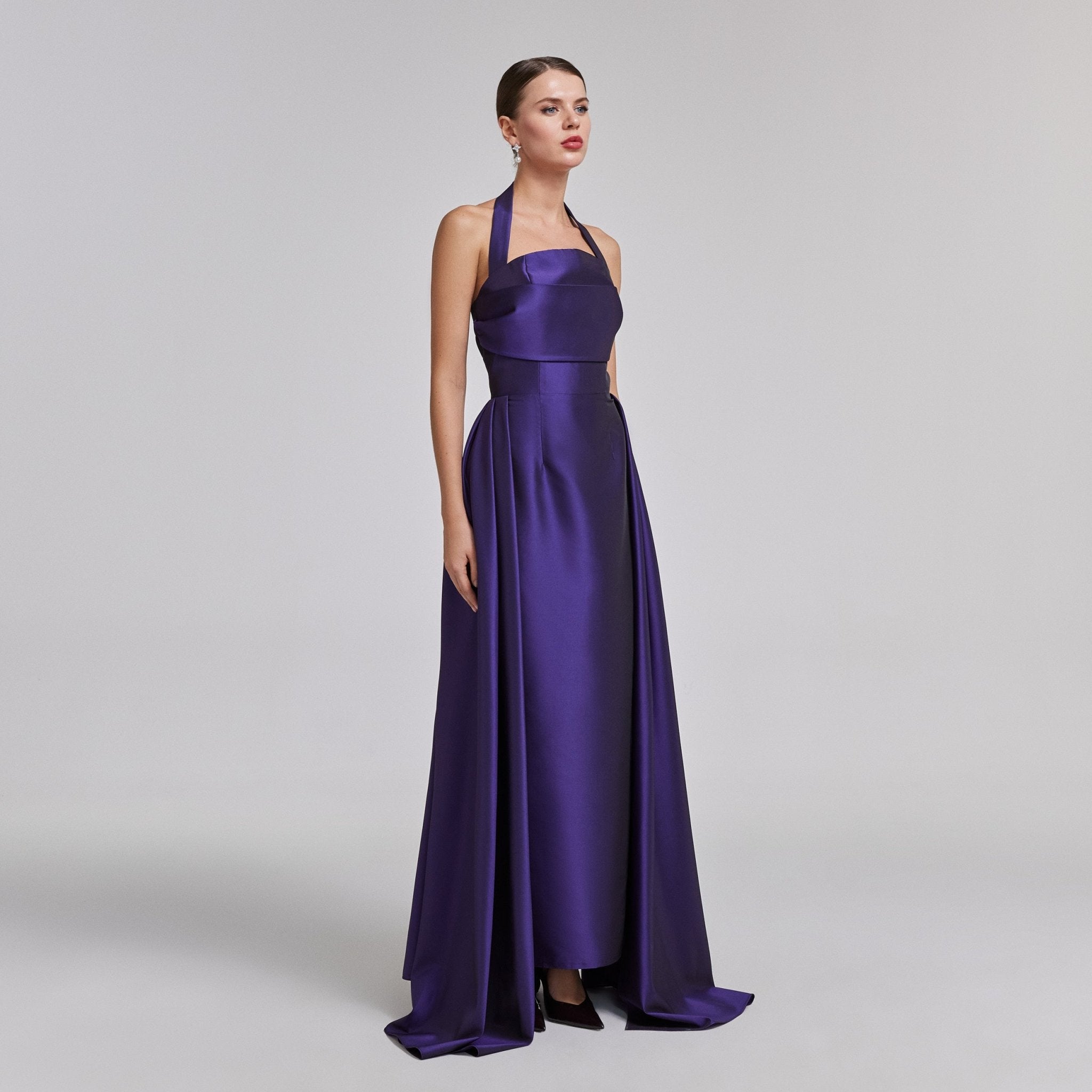 Halter Neck taffeta Maxi Dress – shopaleena