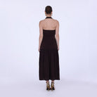 Halter Straps Midi Crepe Dress - shopaleena