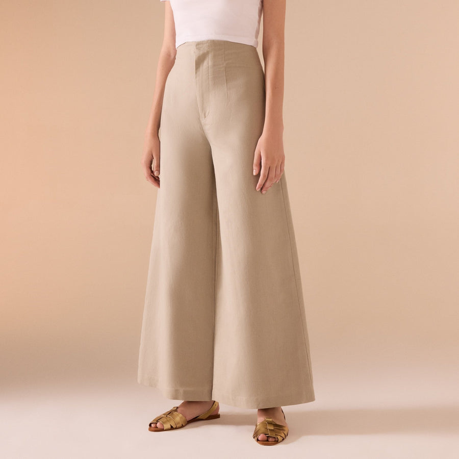 High Haist Linen Trouser - shopaleena