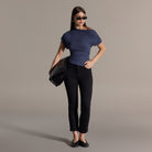 High Waisted Black Straight Leg Jeans - shopaleena