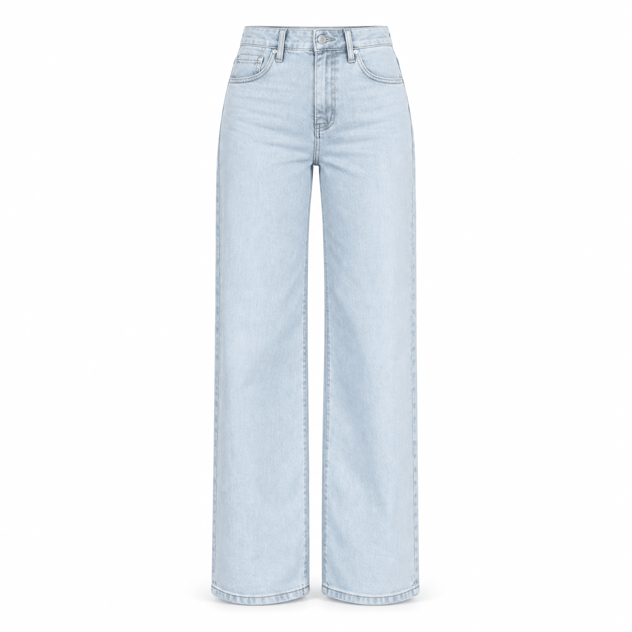 High Waisted Light Blue Wide Leg Jeans - shopaleena