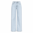 High Waisted Light Blue Wide Leg Jeans - shopaleena