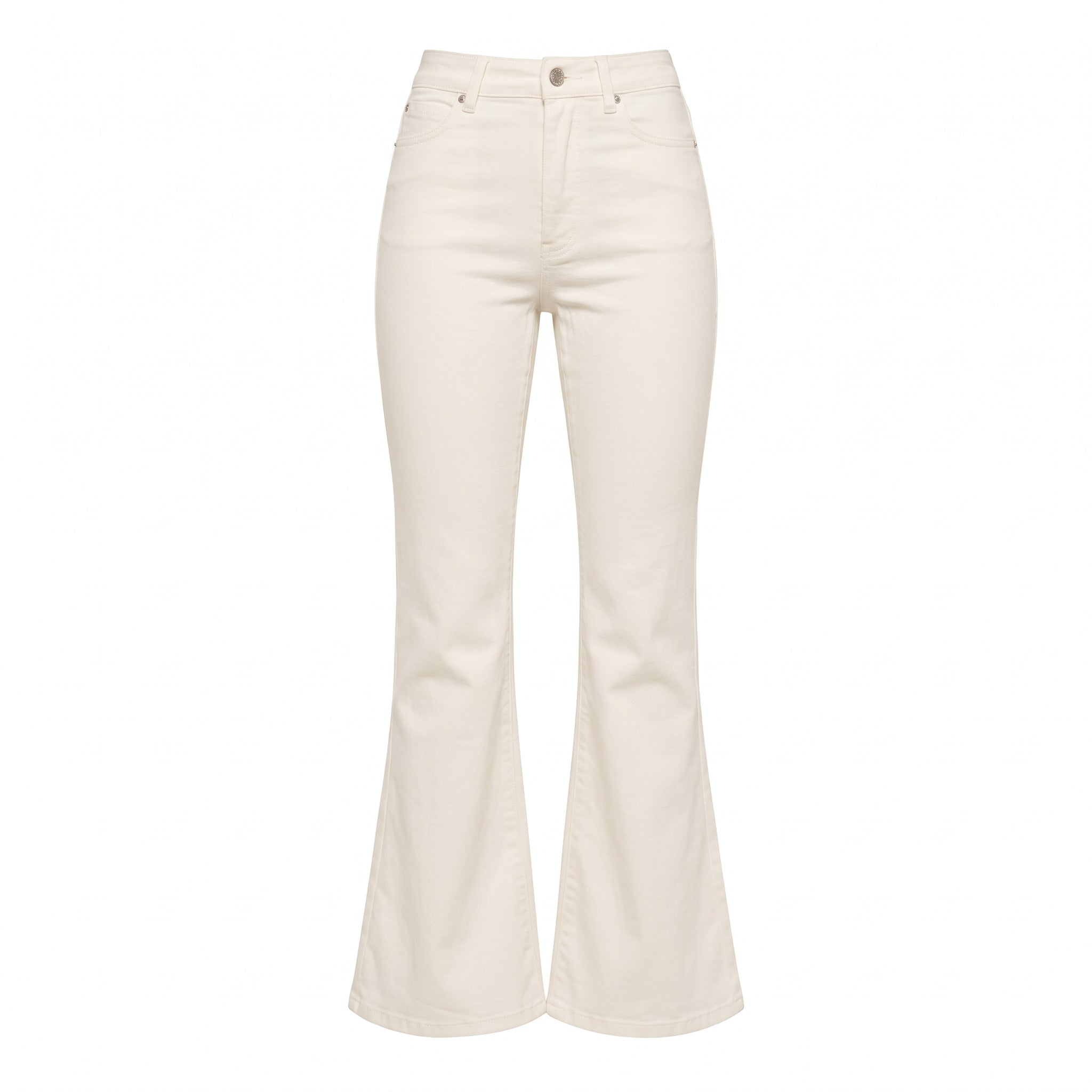High Waisted White Flare Jeans - shopaleena