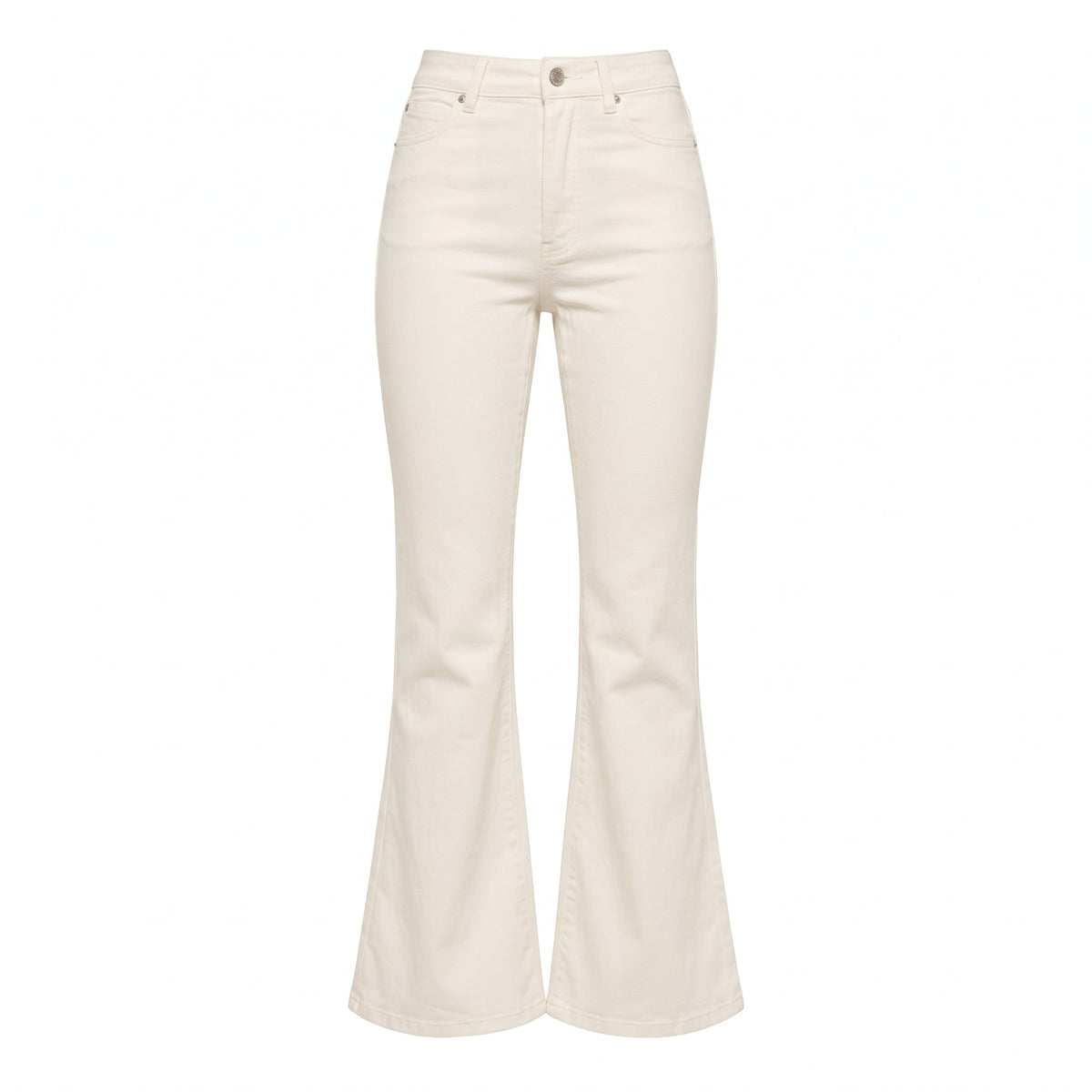 High Waisted White Flare Jeans - shopaleena