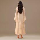 Ivory Flared Long Sleeve Chiffon Maxi Dress - shopaleena