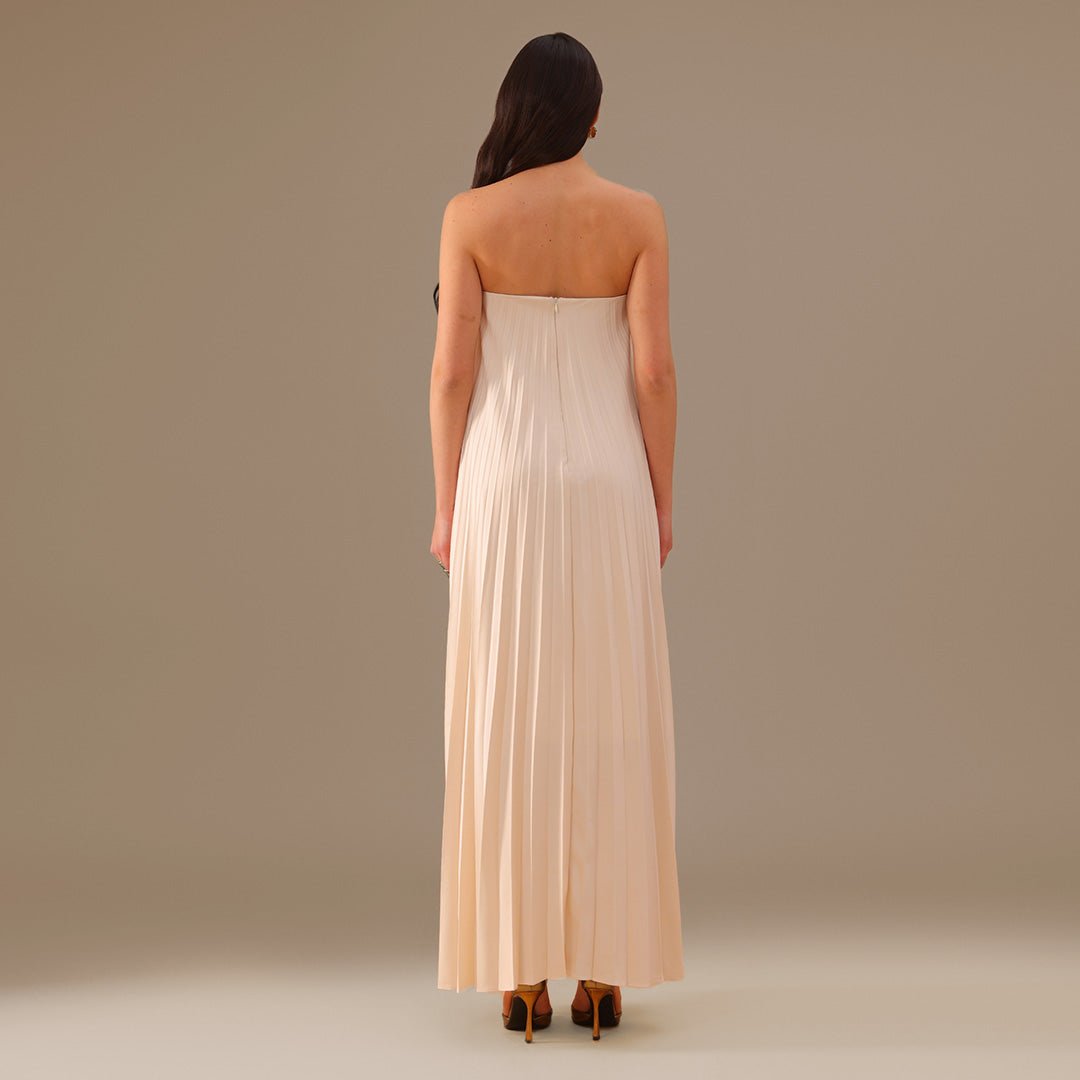 Ivory Off - Shoulder Aline Gown - shopaleena