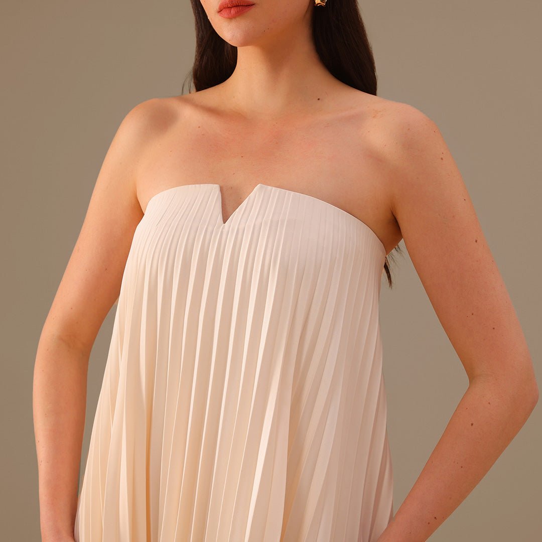 Ivory Off - Shoulder Aline Gown - shopaleena