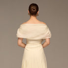 Ivory Off Shoulder Organza Blouse - shopaleena