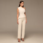 Ivory One Shoulder Crepe Blouse - shopaleena