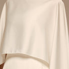Ivory Satin Dress with Cape Sleeves - shopaleena