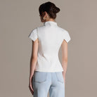 Ivory Stand Collar Peplum Blouse - shopaleena