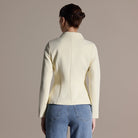 Ivory Twill Fitted Jacket - shopaleena