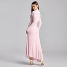 Jersey Asymmetric Neck Midi Dress - shopaleena