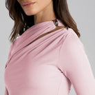 Jersey Draped Maxi Dress with Sleeve Scarf - shopaleena