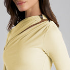 Jersey Draped Maxi Dress with Sleeve Scarf - shopaleena