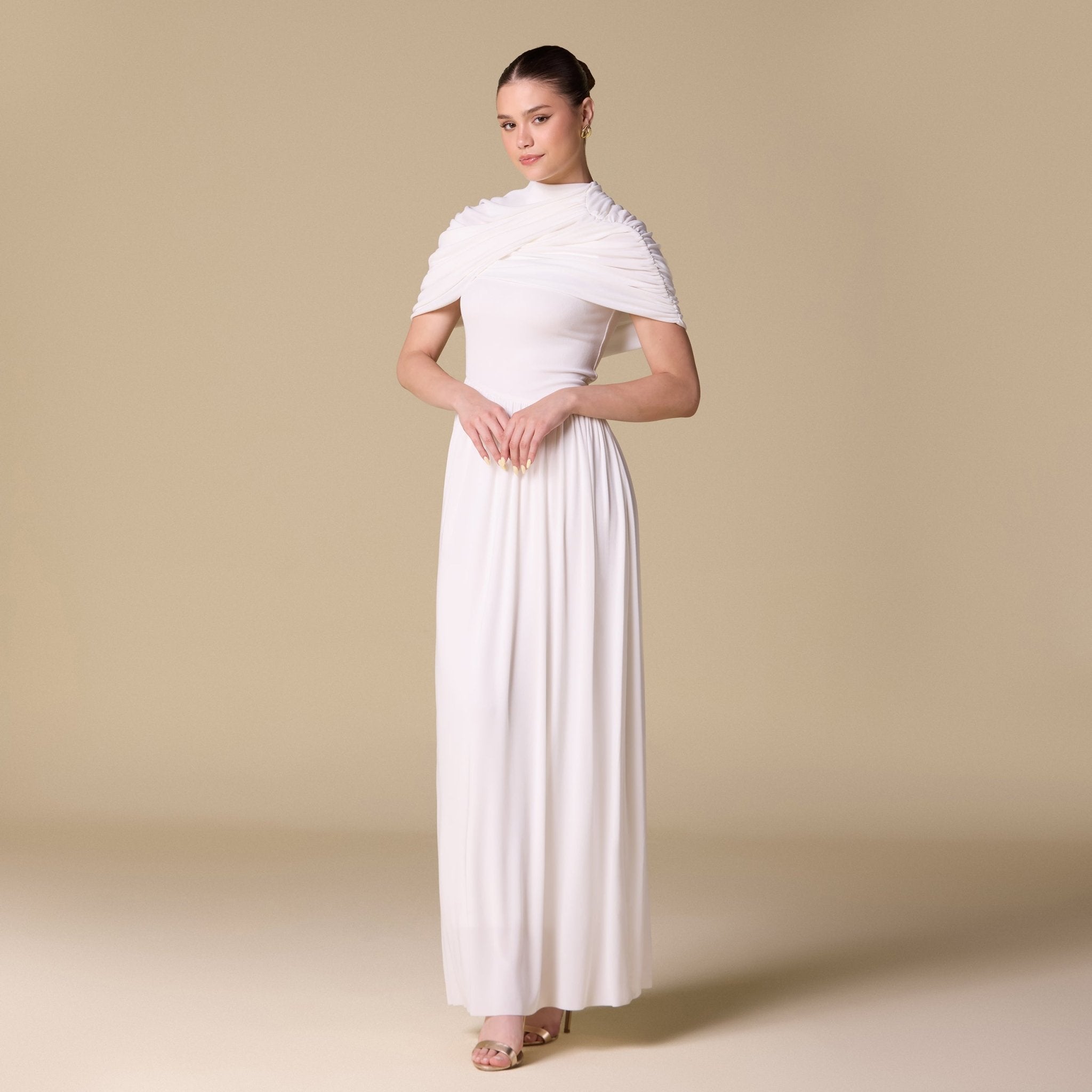 Jersey Draped Maxi Dress - shopaleena