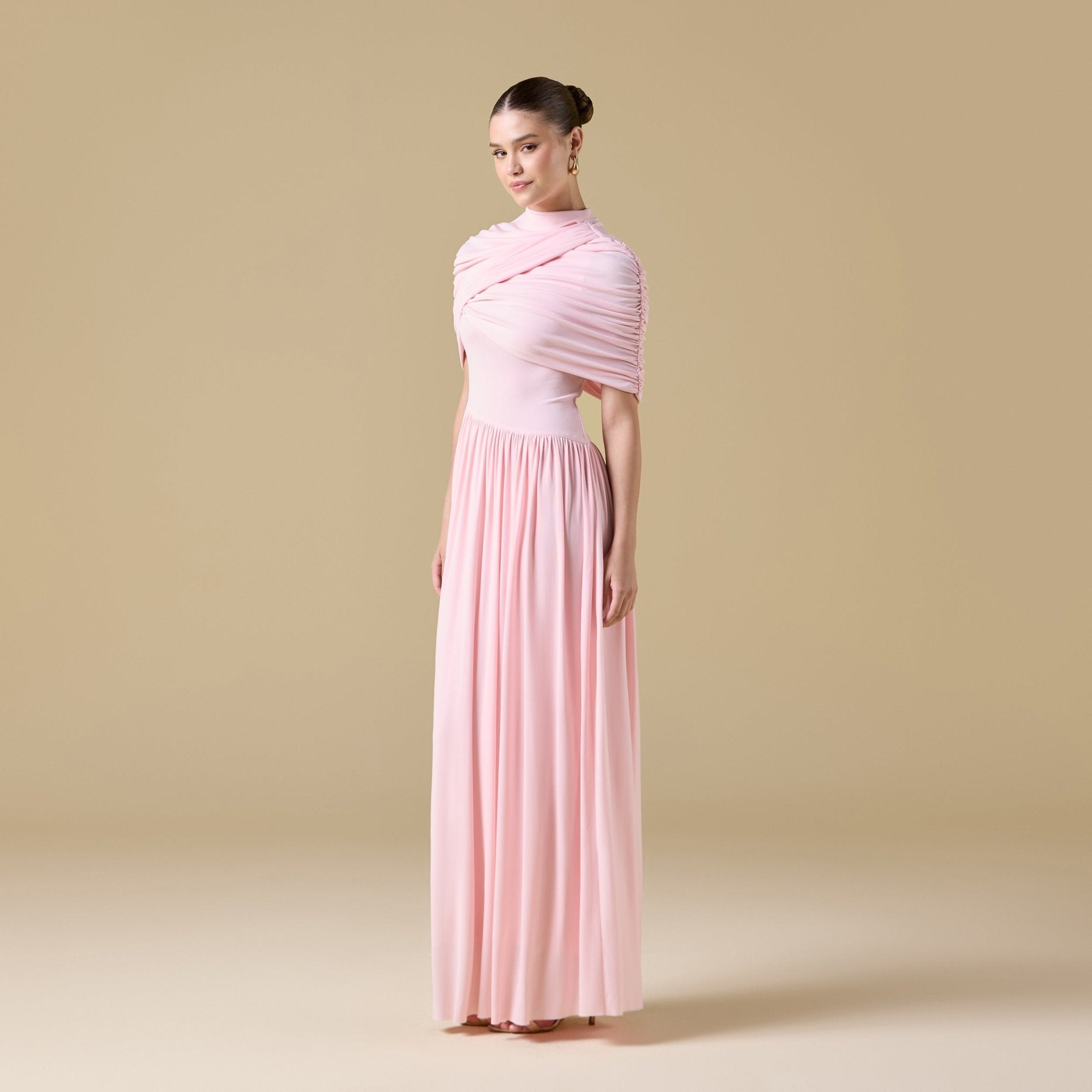 Jersey Draped Maxi Dress - shopaleena