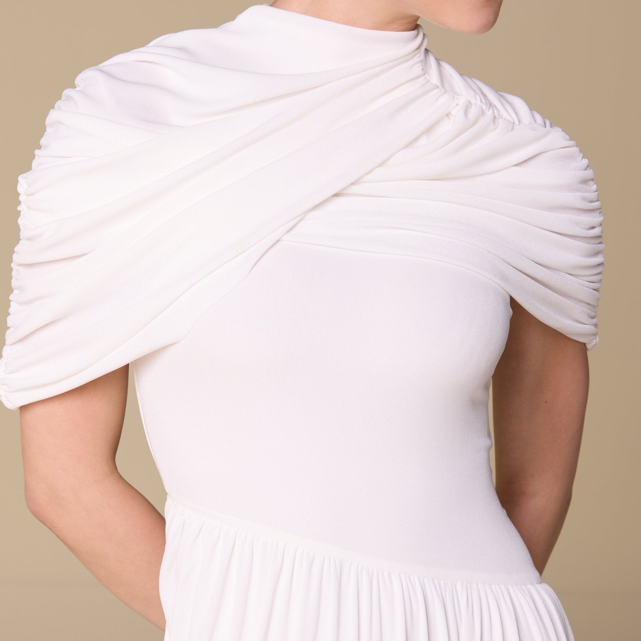 Jersey Draped Maxi Dress - shopaleena