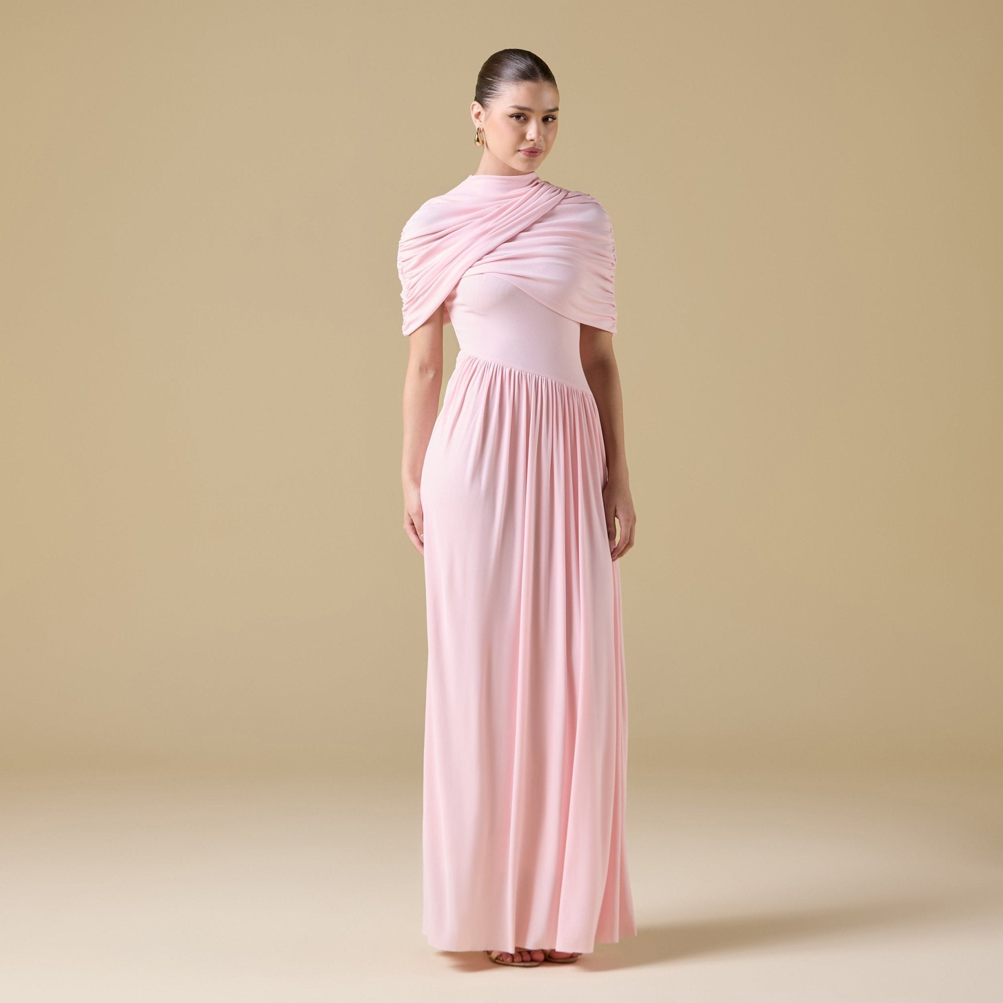 Jersey Draped Maxi Dress - shopaleena