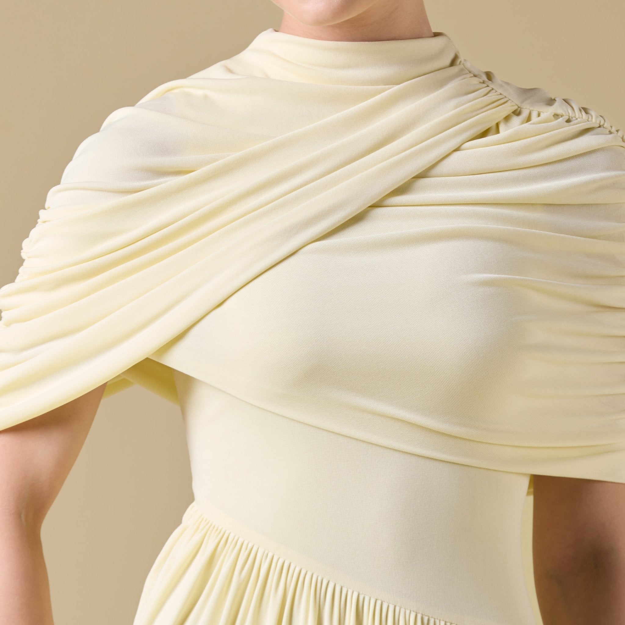 Jersey Draped Maxi Dress - shopaleena