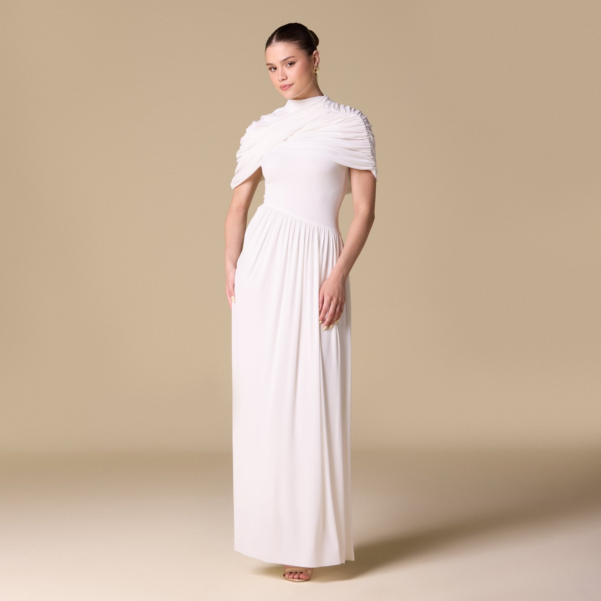 Jersey Draped Maxi Dress - shopaleena