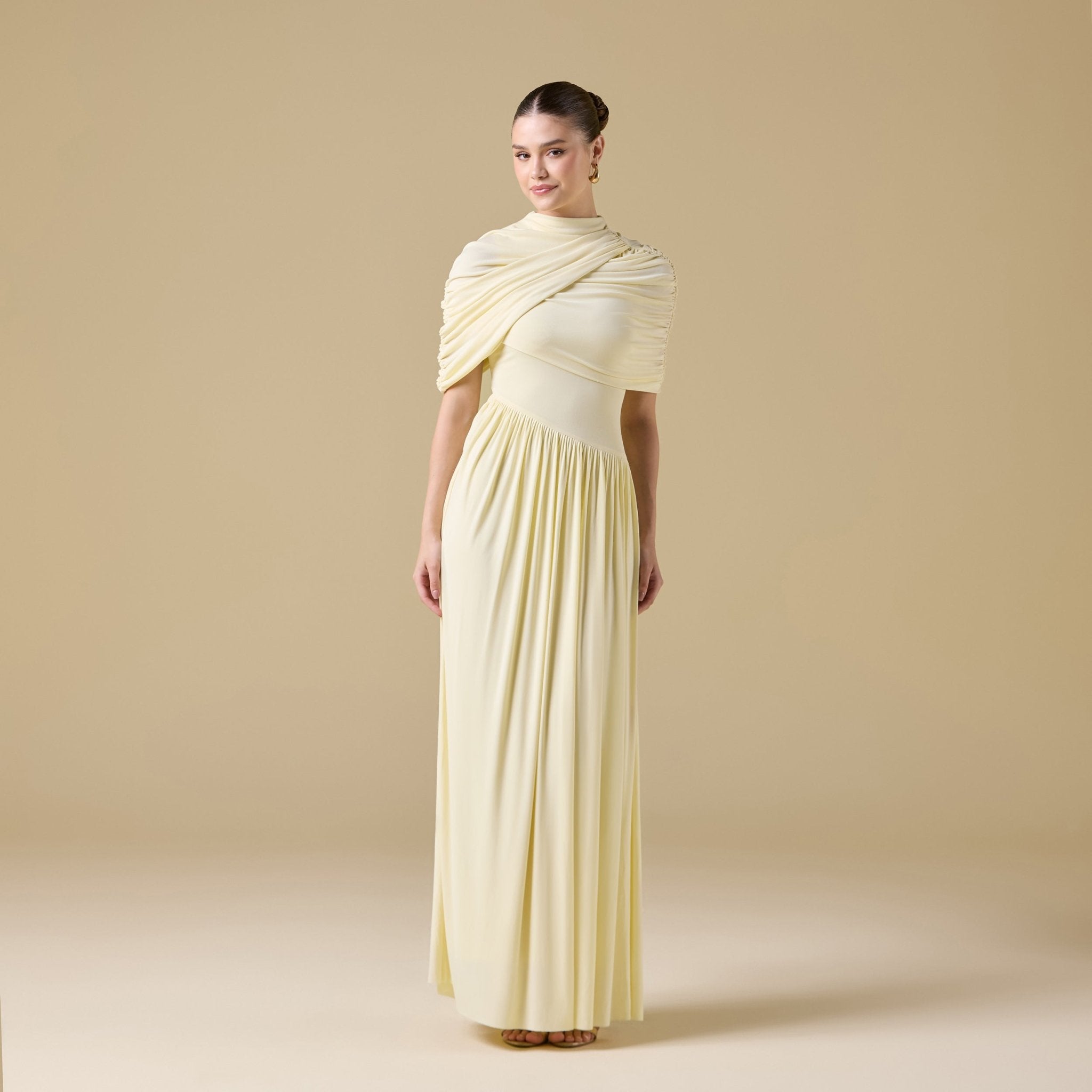 Jersey Draped Maxi Dress - shopaleena