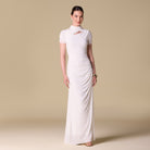 Jersey Gathered Short Sleeve Maxi Dress - shopaleena