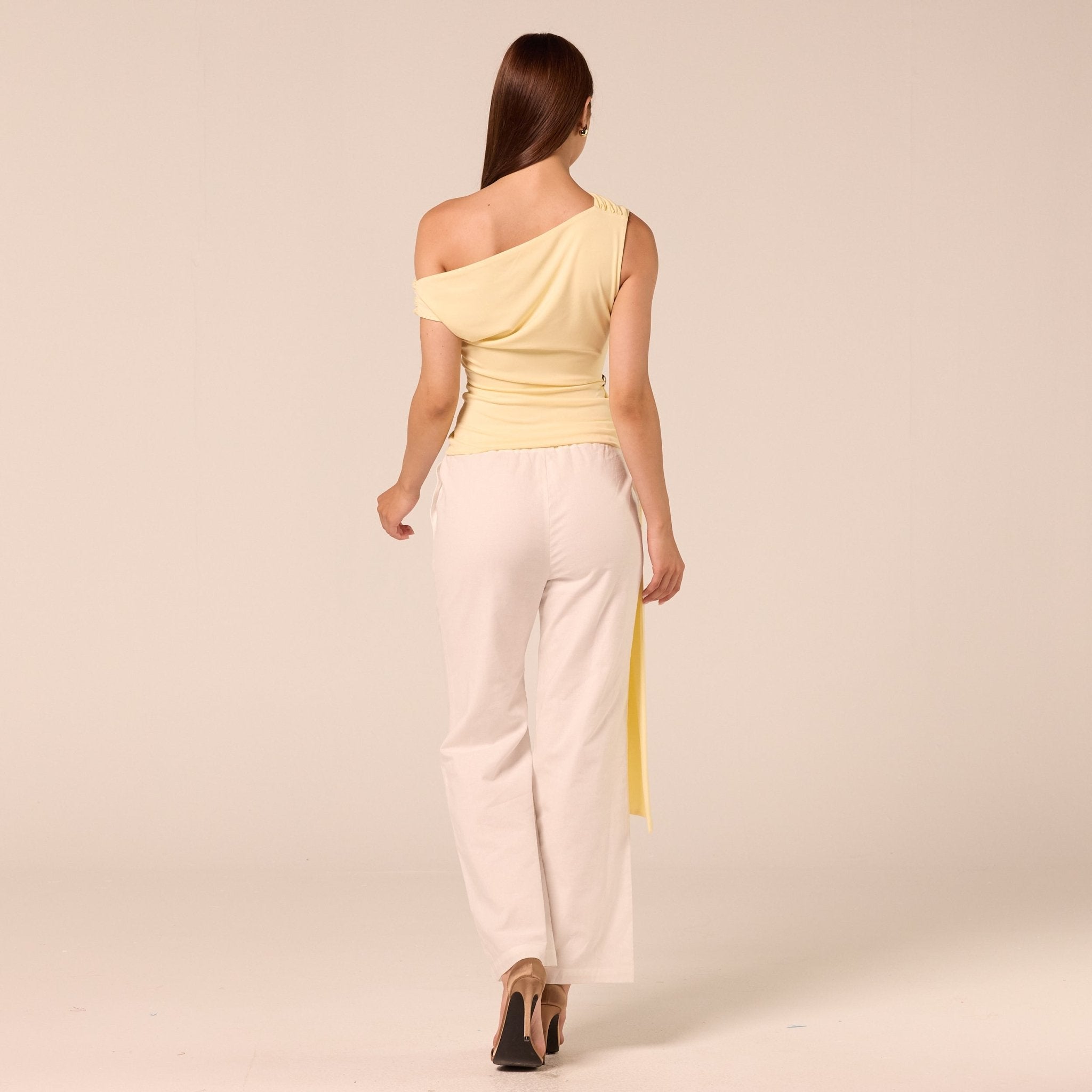 Jersey Top with Side Drape Detail - shopaleena