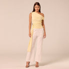 Jersey Top with Side Drape Detail - shopaleena