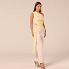 Jersey Top with Side Drape Detail - shopaleena