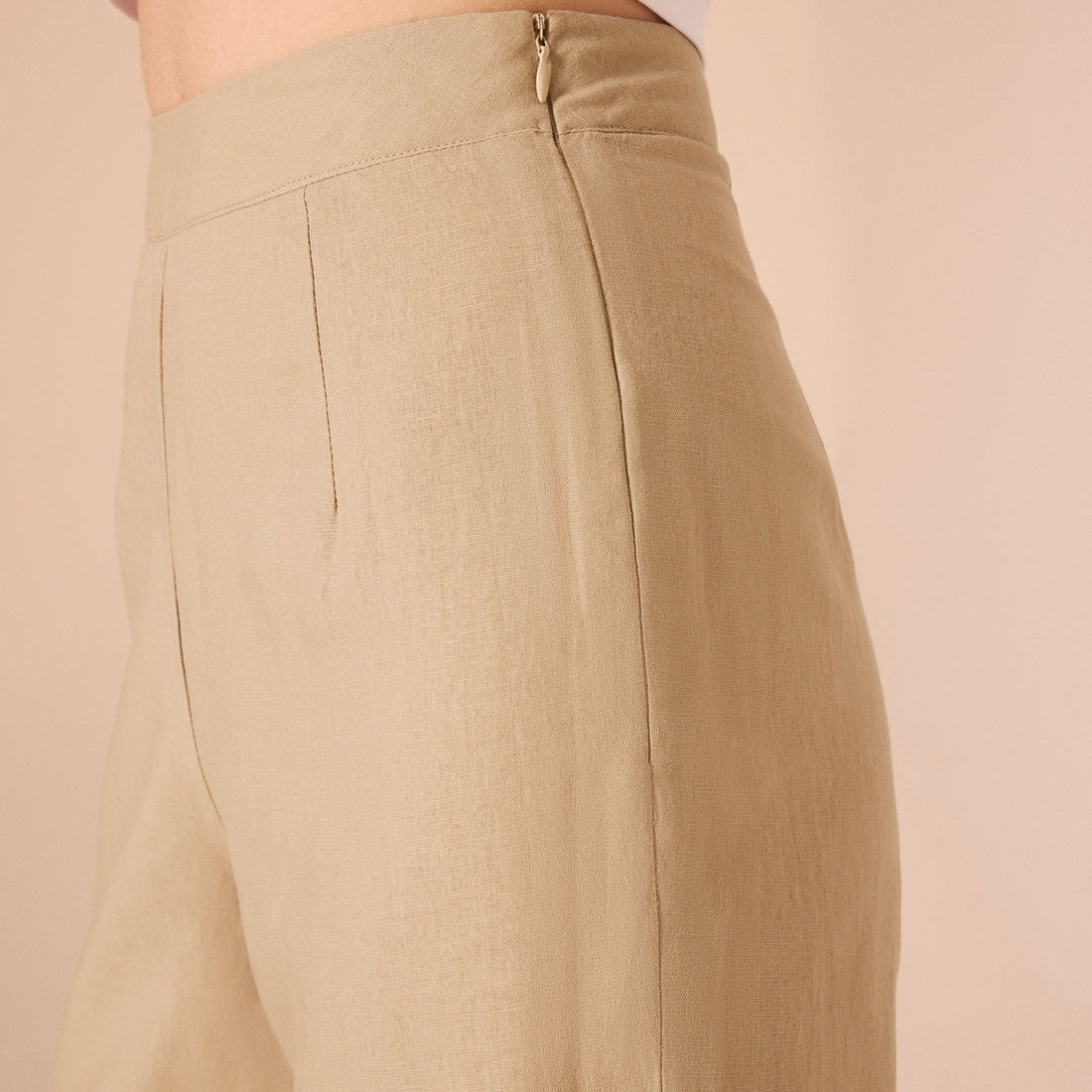 Khaki linen Pant - shopaleena