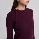 Knit Sweater with Side Buttons - shopaleena