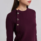 Knit Sweater with Side Buttons - shopaleena